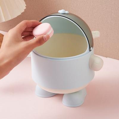 Creative Multifunctional Desktop Storage Box with Lid High-capacity Desk Organizer Bin Dustproof Hair Accessories Storage Rack