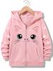 Sweat à capuche décontracté chat meme Kawaii Veste chat drôle pour garçons filles Fermeture éclair Hiver Automne Enfants Chauds Sweat-shirts dessin animé Sweat à capuche à zip