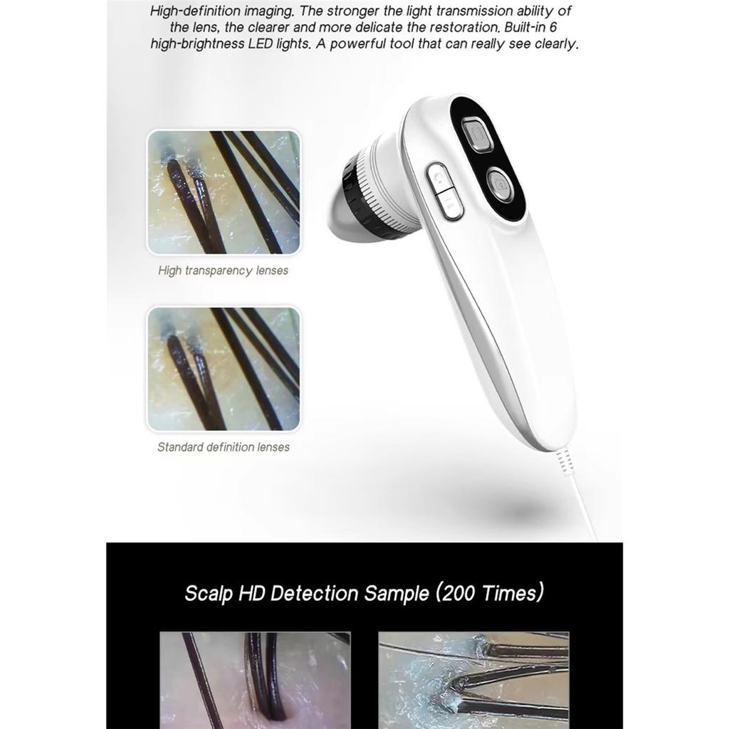 Professional Skin Hair Detector Scalp Hair Follicle Moisture Skin Pores Pigment Magnifying Analyzer Skin Pigment Tester 11 Inch