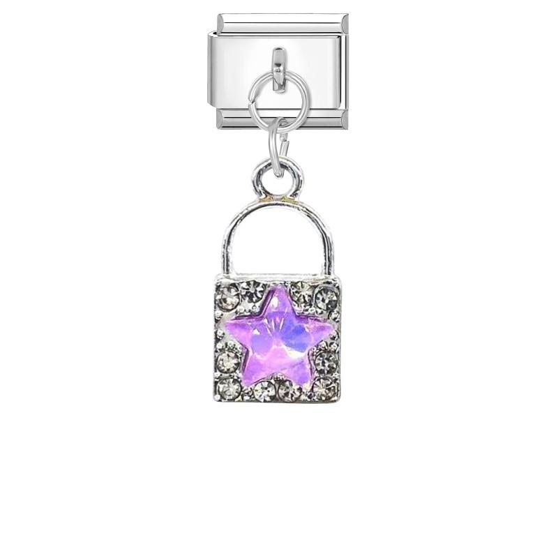 New Shiny Bow Knot Butterfly Moon Star Zircon Pendant Italian Charm Link Fit 9MM Bracelet Stainless Steel Women Men DIY Making