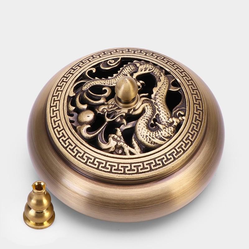 Jinlian Räuchergefäß aus Messing mit flachem Boden für den Heim- und Innenbereich