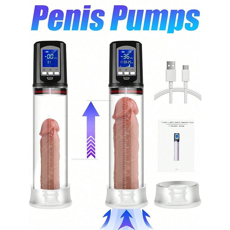 2 In 1 ED Screen Vacuum Pump Men's Vacuum Pump for Body Massage Relaxation, Electric Insertion Water Pump,3 Suction Modes Vacuum Pump Sex Toys for Man