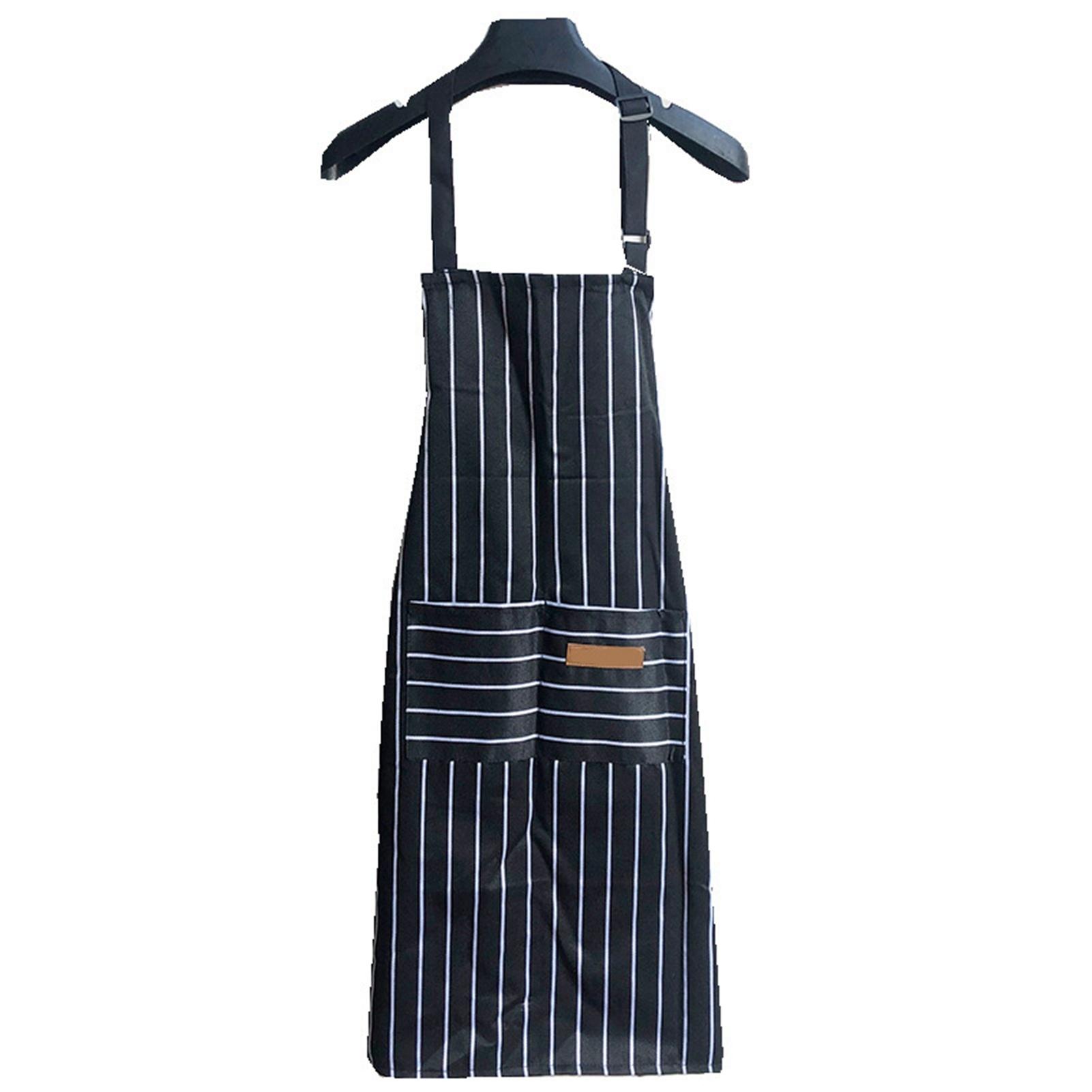 2 Pcs Kitchen Cooking Apron with 2 Pockets Adjustable Bib Chef Apron for Men Women чёрный