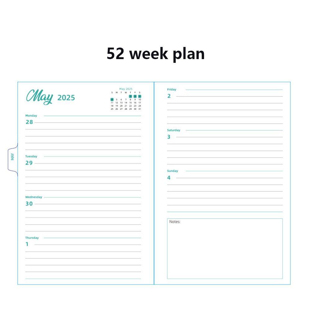 Monthly Flowers Diary Notebook Weekly Plan A5 Schedule  Planner 2025 English Agenda Book  Agenda
