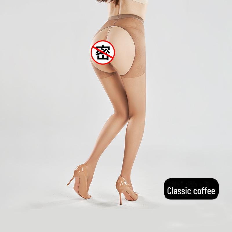 Women's Open Crotch Anti-Snag Black Stockings – Sexy, Hollow, Easy Removal Pantyhose