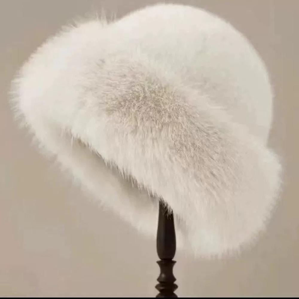 Fluffy Fur Bucket Hat For Women Plush Fisherman Hat Warm Women's Winter Hat Thicken Cold Snowy Day Panama Cap Chrismas Gifts