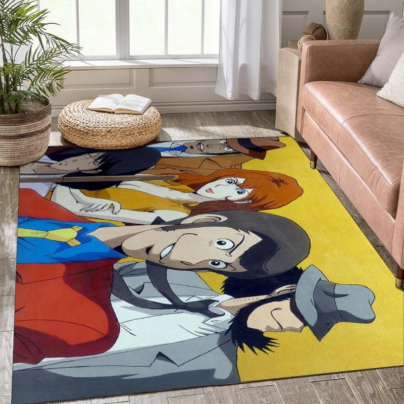 Lupin The Third Full Character Anime Print Living Room Area Rug Soft Wear Resistant Floor Mat Sofa Bedroom Home Decor Carpet
