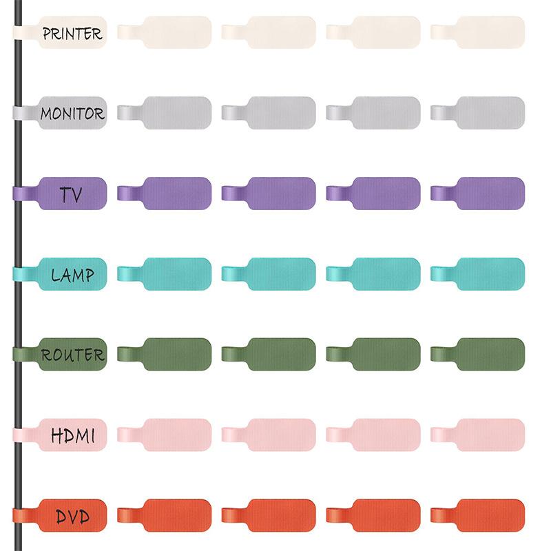 

35pcs Multicolor Large Cable Labels, Self-Adhesive Mouse and Keyboard Cord Organizer Tags - Reusable Wire Management Tool