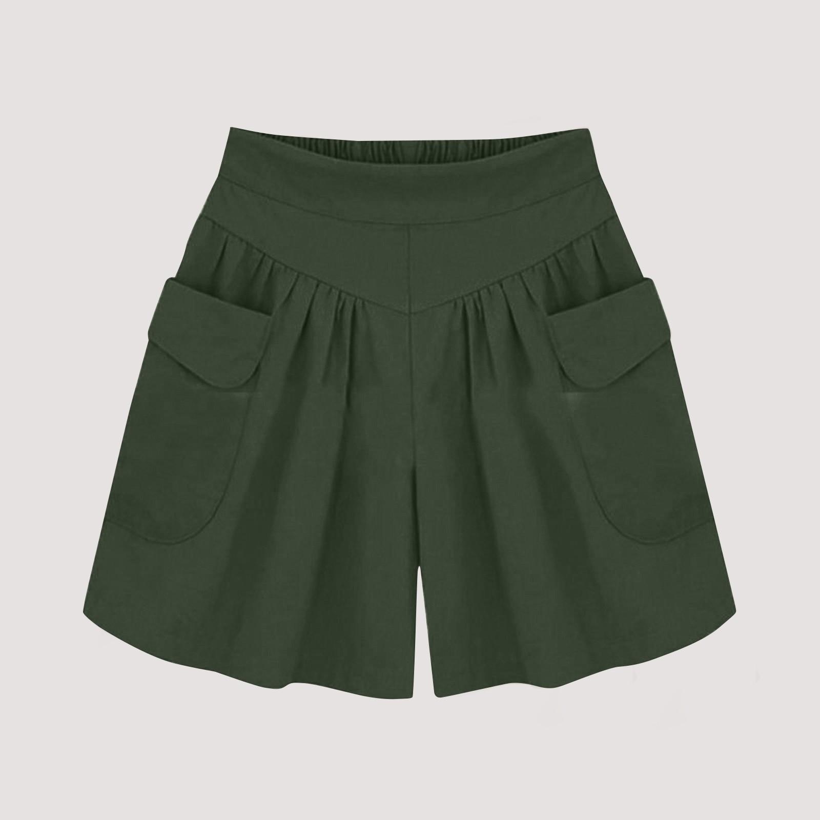 

Женские модные летние шорты с карманами и высокой талией, повседневные брюки XXXL