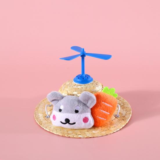 Cute Cartoon Dog Hat with Plush Toy Decoration And Removable Dragonfly for Comfortable And Stylish Pet Photography Props