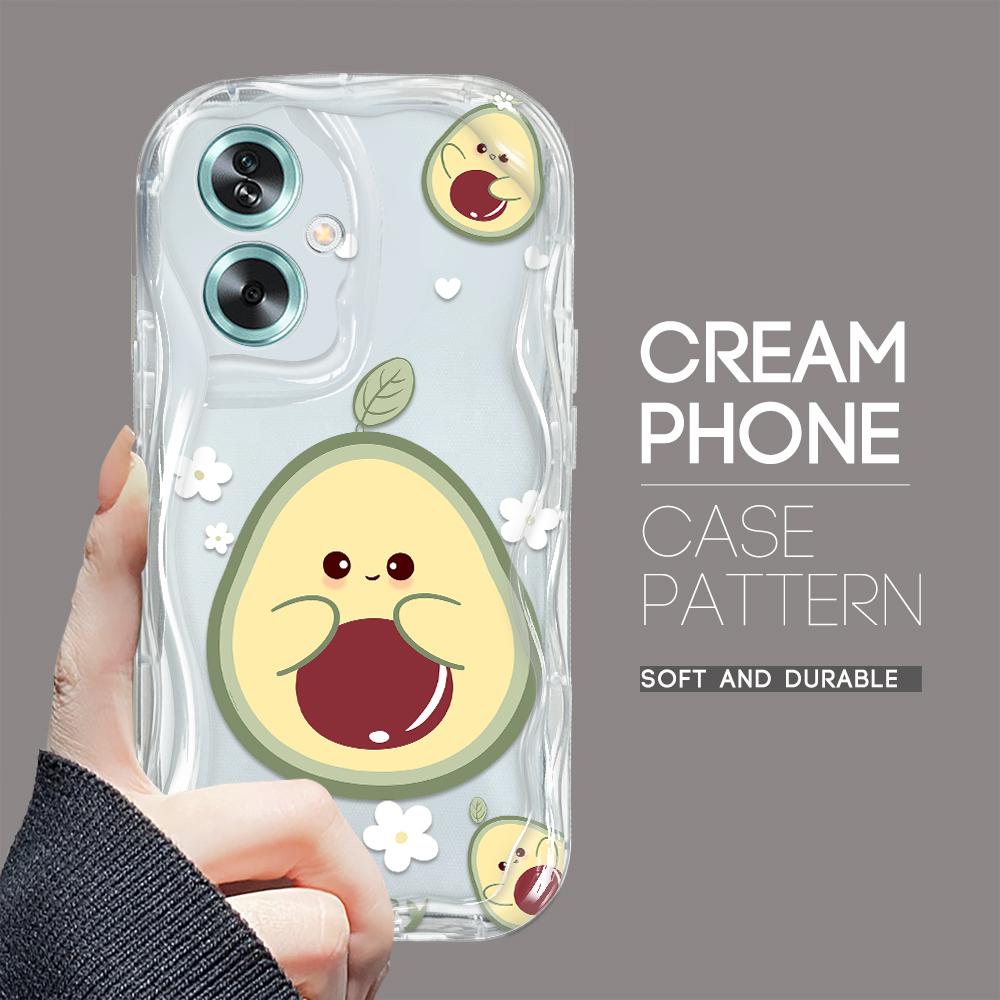 

Милый мультяшный узор, кремовая текстура, мягкий силиконовый чехол с волнистыми краями, чехол для телефона для OPPO Reno Realme OPPO A12E прозрачный