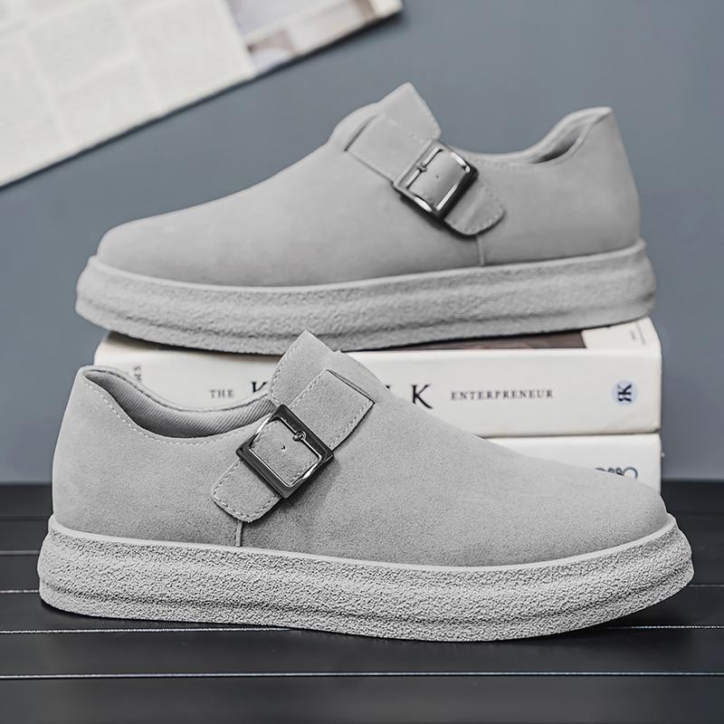 

Мужские лоферы 2025 Замшевая кожа Повседневная обувь Ретро коричневый Мужская мода Комфорт Слипоны Обувь на платформе Мужская Zapatos De Hombre 44 серый