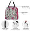 Mahjong Tile Pattern Insulated Lunch Bag for Women Office Cooler Thermal Food Box Tote Portable Lunch Boxes Container