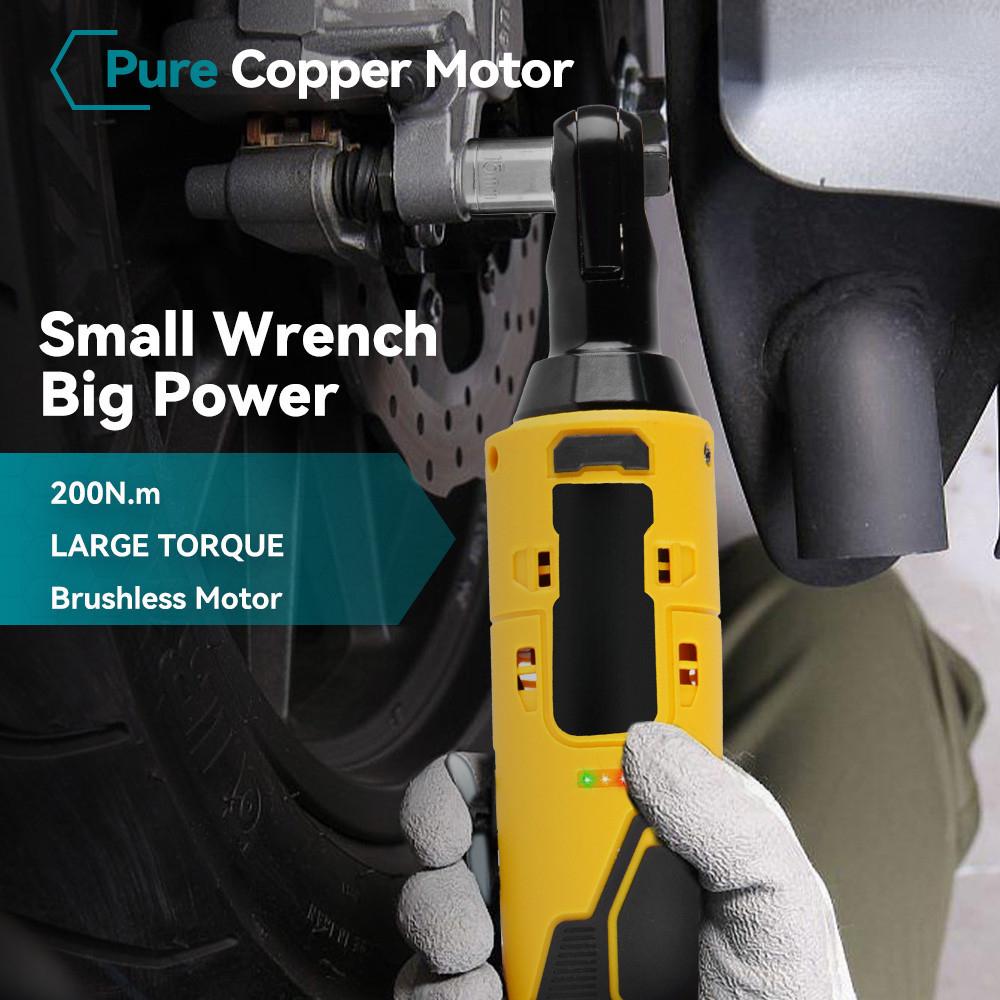 200N.M cheie electrică cu clichet 3/8 inch, fără fir, eficientă, portabilă, reîncărcabilă, pentru reparații.