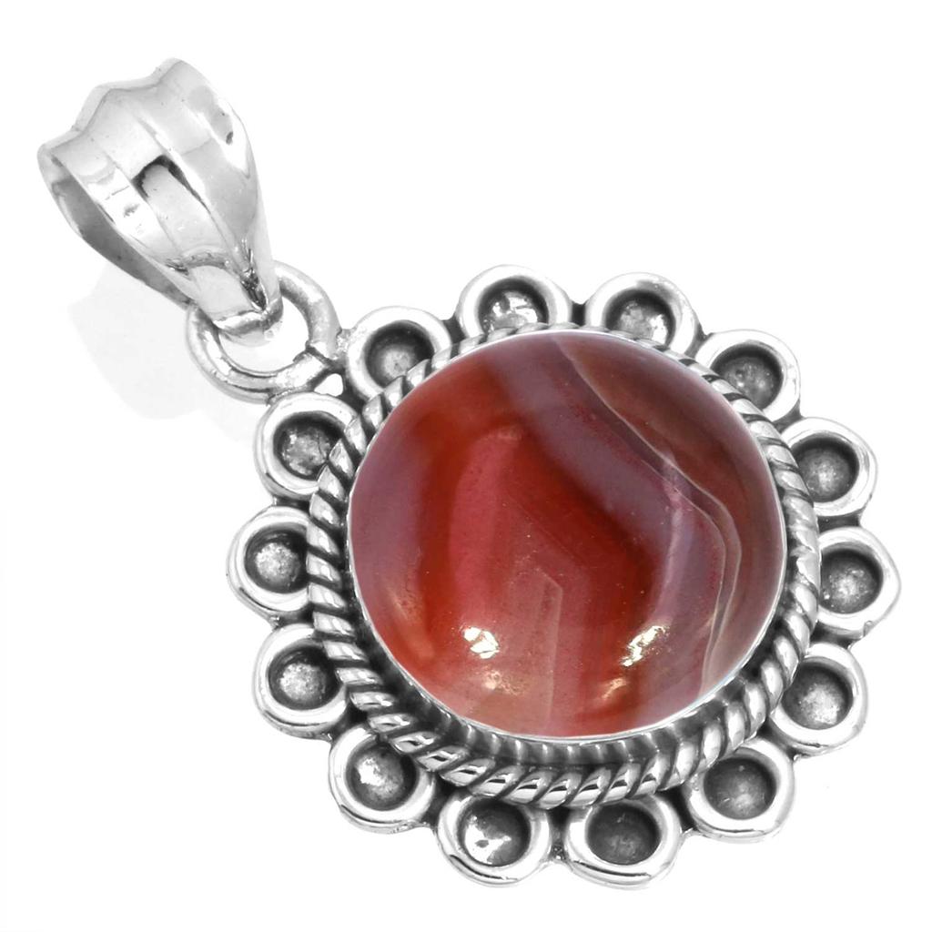 925 Sterling Silver Pendant Women Gemstone Handmade Jewelry New Year Gift Amazonite Angelite Blue Opal Botswana Agate Mohave Azurite Chrysocolla Boho