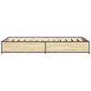 Bed Frame in Sonoma Oak Finish 75 x 190 cm Made of Engineered Wood and Metal