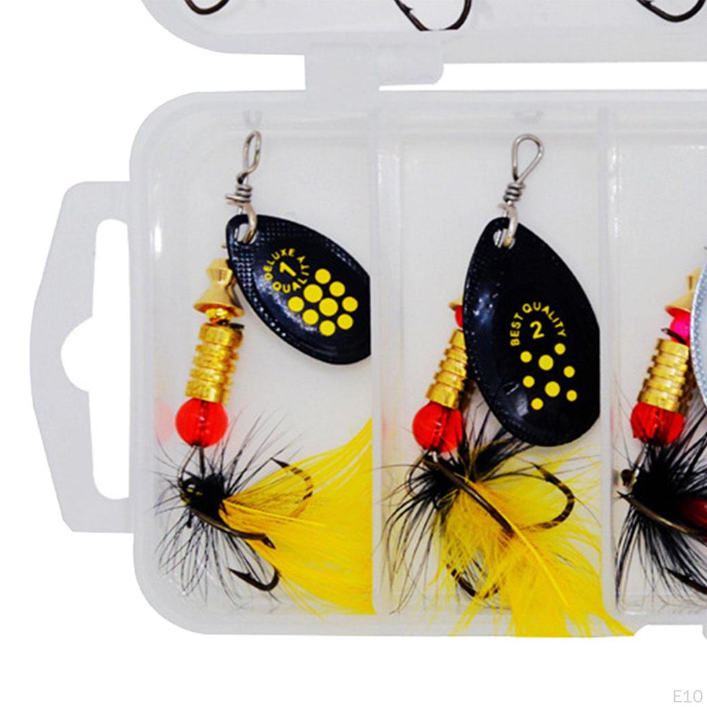 10 Pieces Fishing Lures Spinnerbait Hard Metal Inline Spinnerbaits Trout