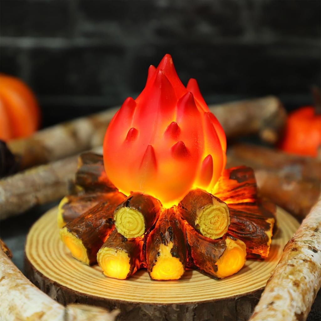 Resin Simulated Charcoal Fire Atmosphere Lamp Modern Battery Style Decoration Christmas Gift Scene Props