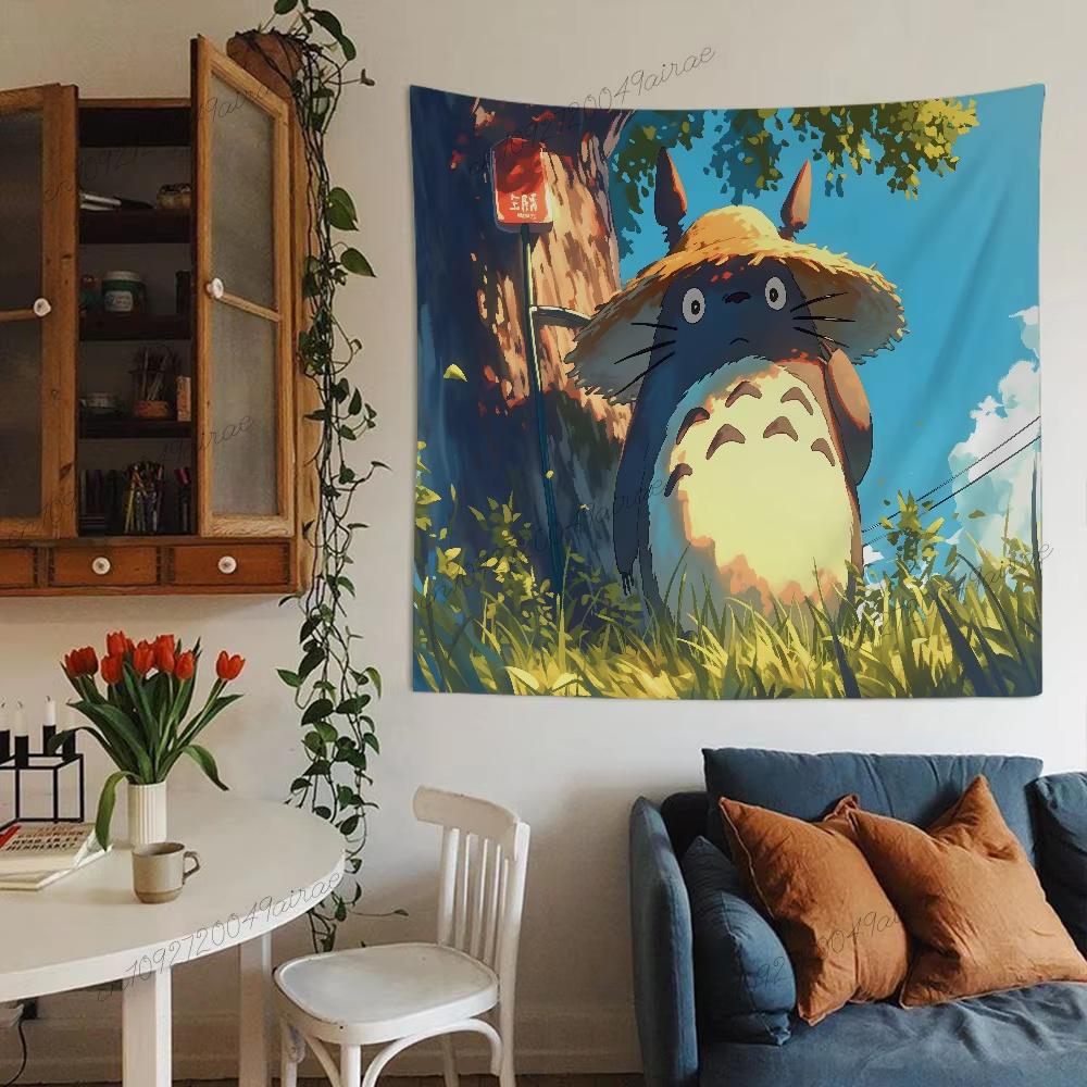Animal Studio Ghibli TTotoroes Tapestry Anime Tapestry Wall Hanging Cloth Bedroom Wall Art Decor Background Cloth Flag Banner