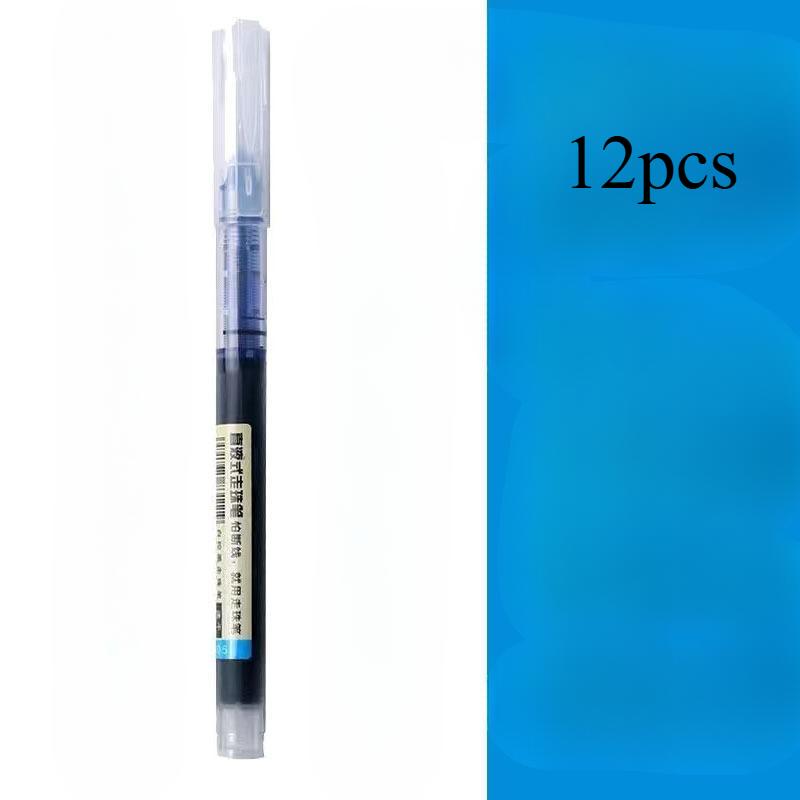 3/12PCS /set High Quality Needle Type Gel Pens Straight Liquid Ballpoint Pen Kawaii Stationery School Office Supplies Writing