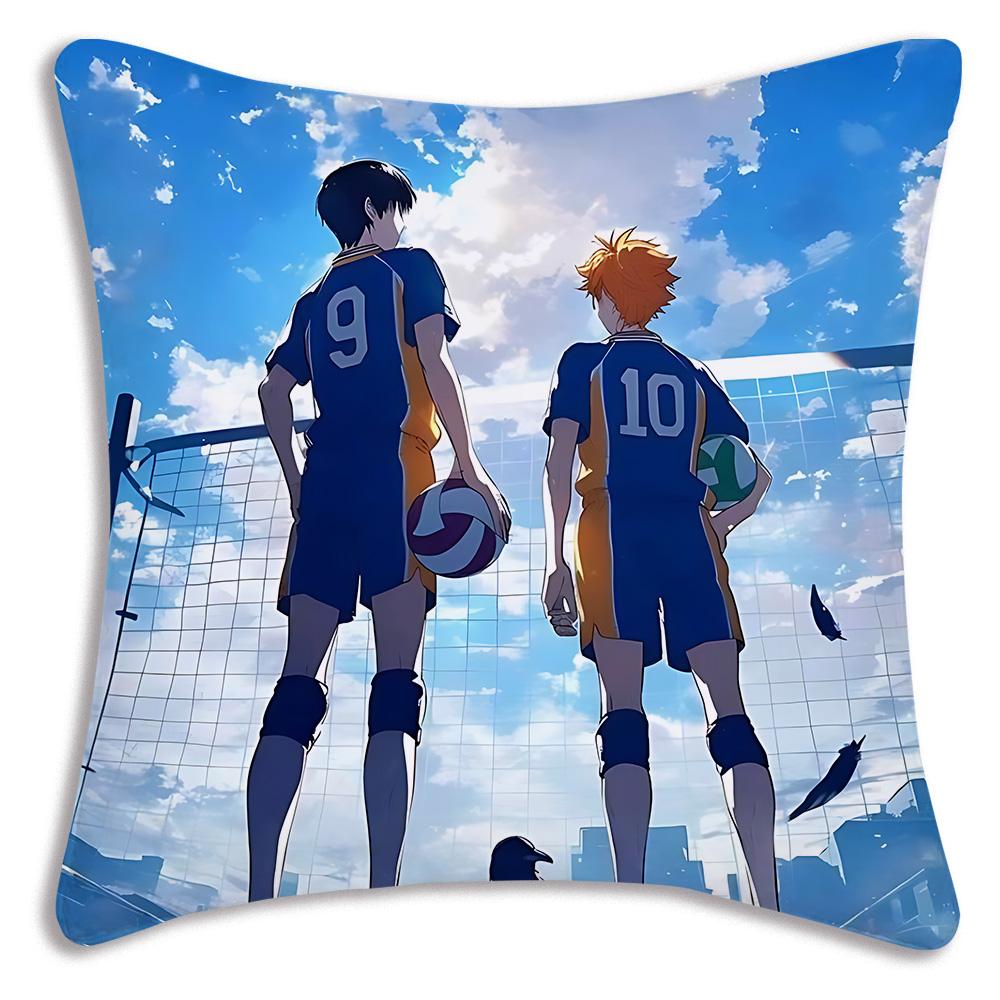 Comic Anime h-Haikyuus Kissenbezüge Cartoon Sofa Dekoratives Zuhause Zweiseitiger Druck Kurzer Plüsch Niedlicher Kissenbezug