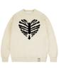 GRAVER [Unisex] Bone Heart Dot Silhouette Sweatshirt_Cream