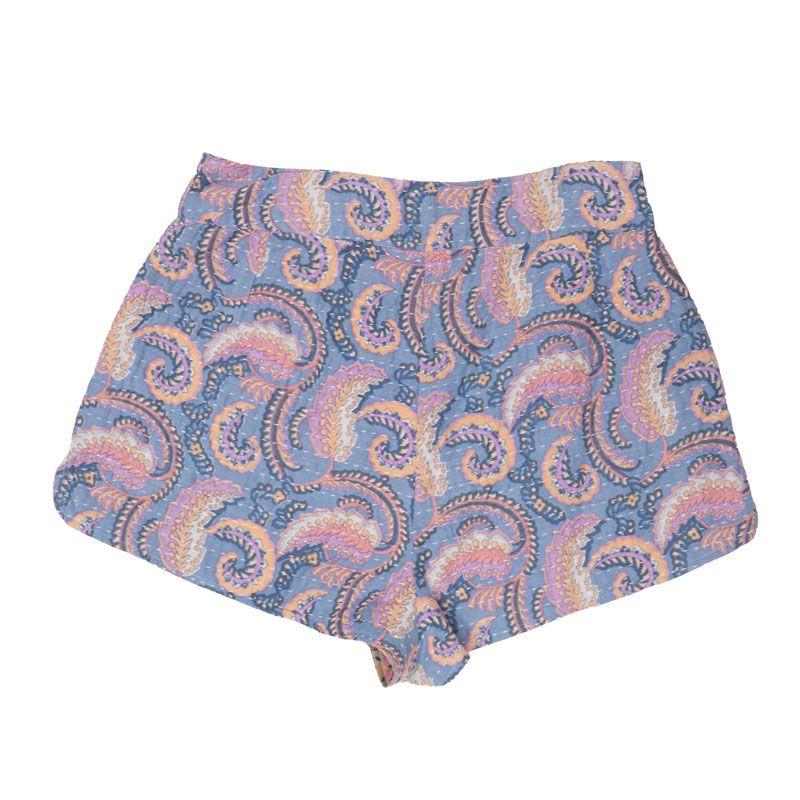 Short pietra bleu à motif cachemire Femme ANTIK BATIK