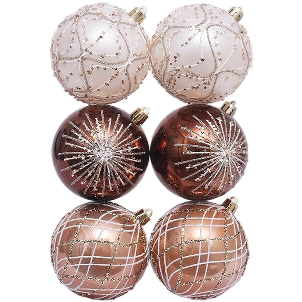 

Набор из 6 рождественских украшений в стиле социальных сетей, расписанных вручную, праздничные шары для елки B