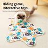 Pet Cat Toys Interactive Hide and Seek Cat Toy with Mouse Squeaky Motion Activated Moving Concealed Feathers Kitten Teaser Toy