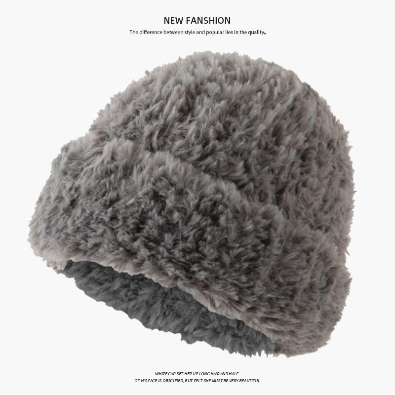 

Женская зимняя вязаная шапка: Защита от холода, Теплый, Плюшевая защита ушей, Свободный крой, Универсальный, Подходит для больших голов, Дизайн, стройнящий лицо. One Size