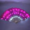 10 Inch Glowing Dance Fan Fluorescent Chinese Silk Folding Hand Fan for Dancing Party Stage Performance Supplies