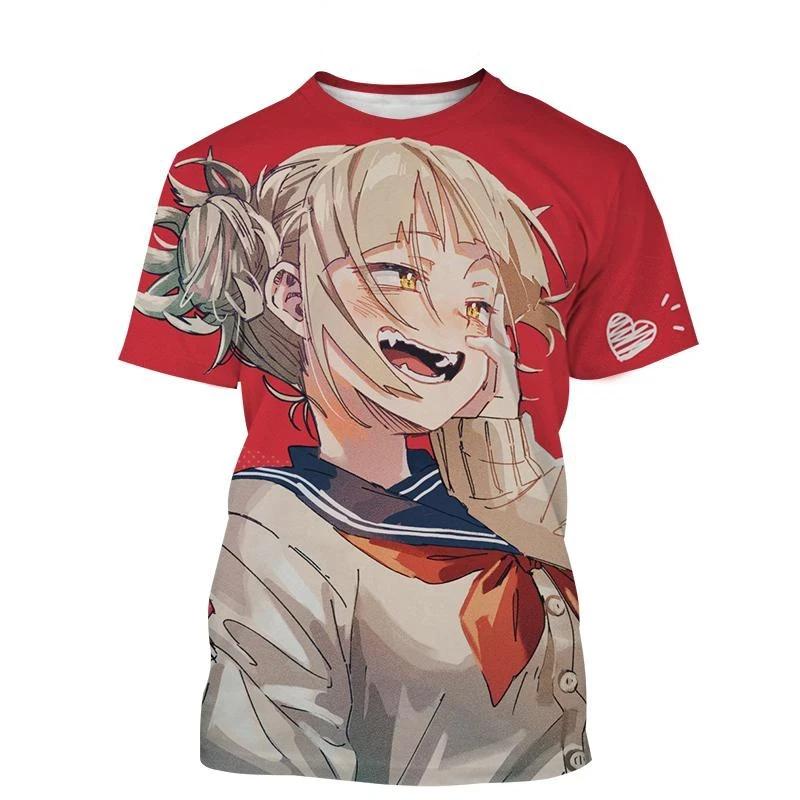 Anime Character Himiko Toga 3D Print Man/ Women Casual Fashion O Neck T-shirts Short Sleeve Tops Fashion Unisex Clothing