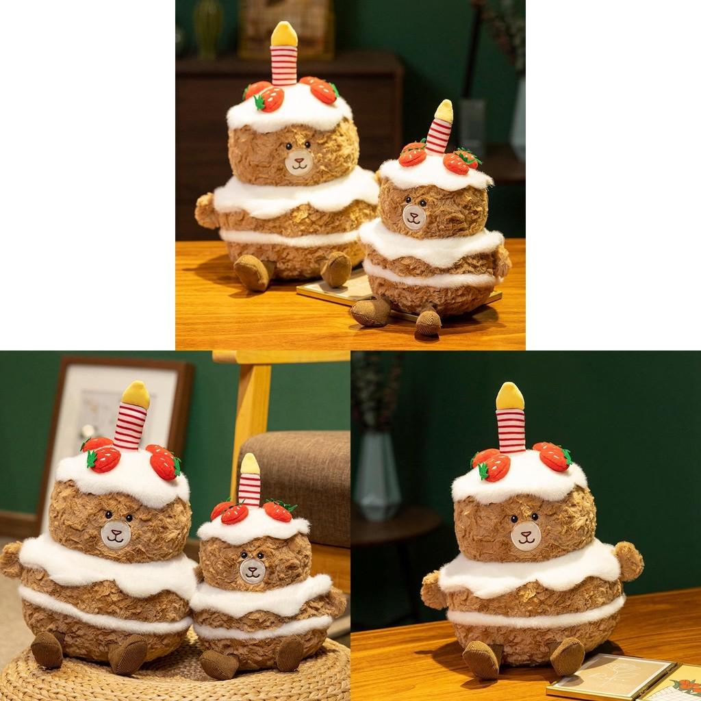 Birthday Strawberry Cake Bear Doll Cute Plush Bear Doll Birthday Gift Girls