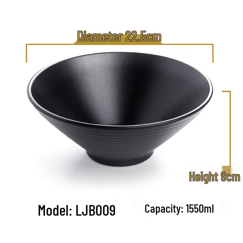 MOLUONA Меламиновая черная миска для лапши и супа