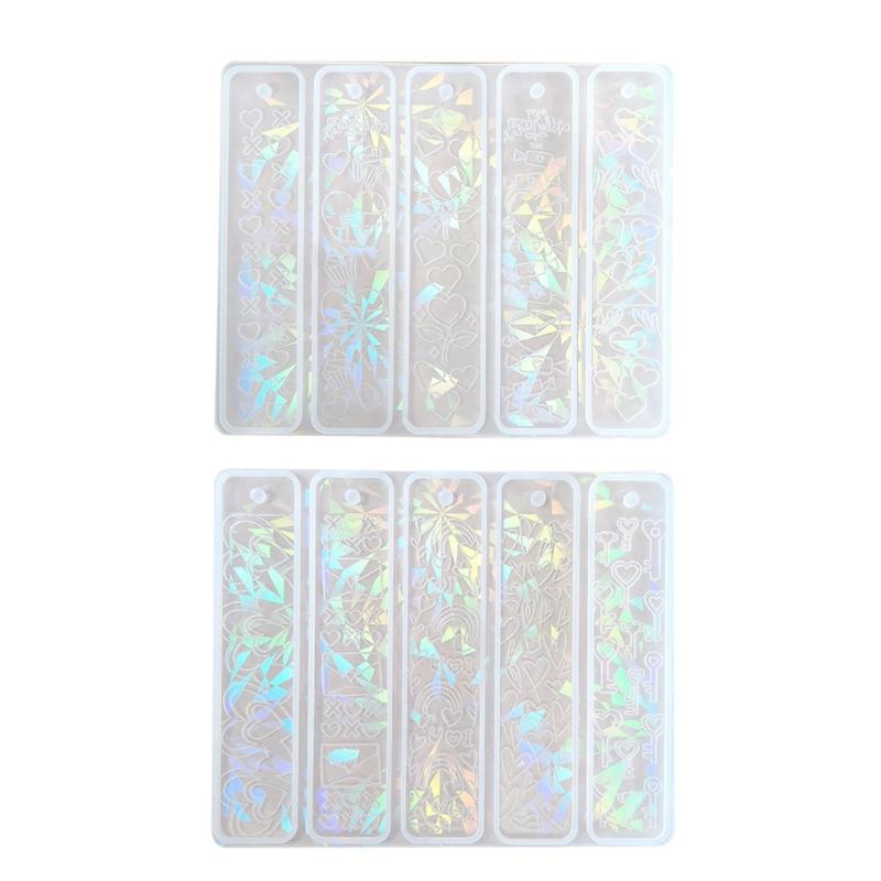 Durable Silicone Mold Heart Crystal Bookmarks Casting Mould Handmade Bookmarks Crafts Casting Molds for Sationery Store