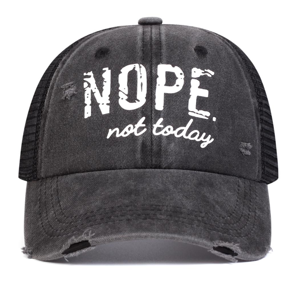 Unisex NOPE Letter Print Wash Baseball Net Caps Hip Hop Cap Spring Summer Outdoor Adjustable Casual Hats Sunscreen Hat