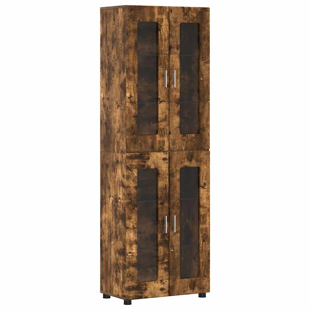FLORIN 3 Piece TV Cabinet Set Smoked Oak Particleboard