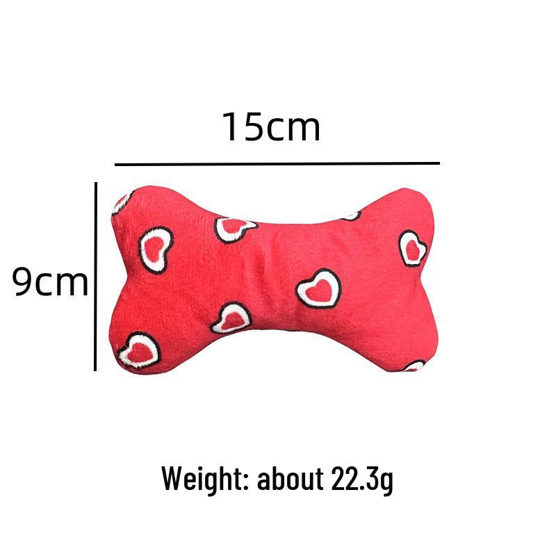 Durable Plush Chewy Squeaky Dog Bone Toy for Small & Medium Dogs 