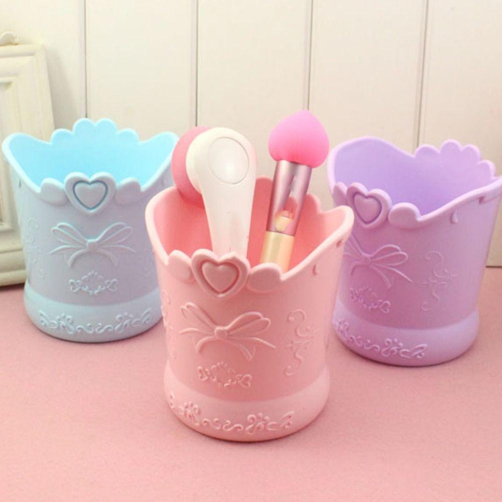 Candy Color Carved Pen Case Large-capacity Makeup Storage Creative Cute Bow Pencil Holder  Student