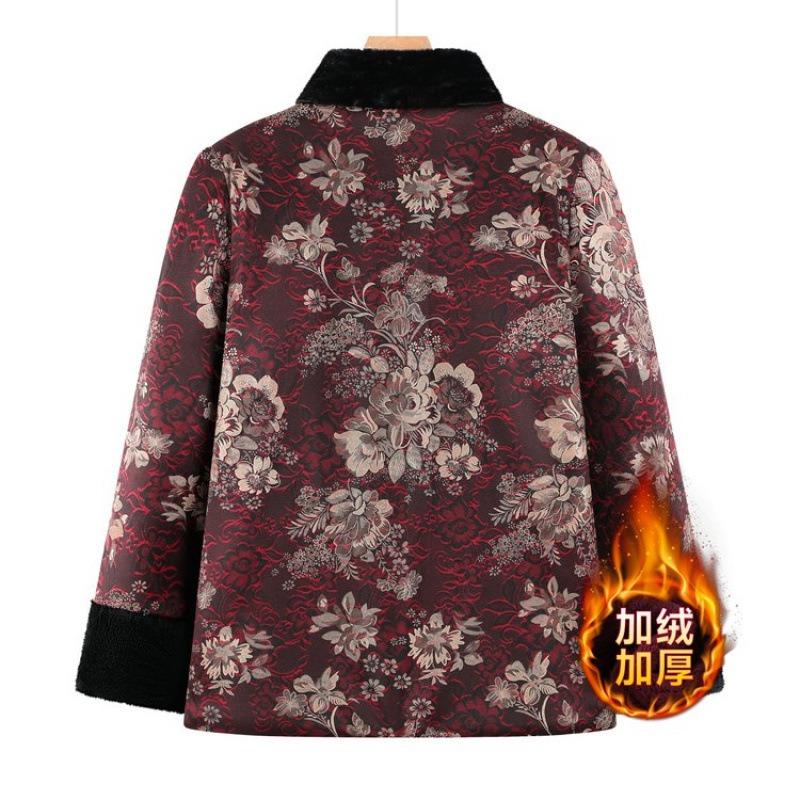 Winter padded jacket velvet padded jacket old lady jacket thickened padded jacket to keep warm