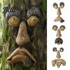 Halloween Tree Decorations Glow‑in‑the‑Dark Face Garden Decor Funny Old Man Bark Whimsical Sculpture Resin Ornament Outdoor Easter Hugger Yard
