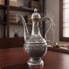 Antique Style Beverage Pot Decorative Vintage Metal Teapot Ornate with Domed