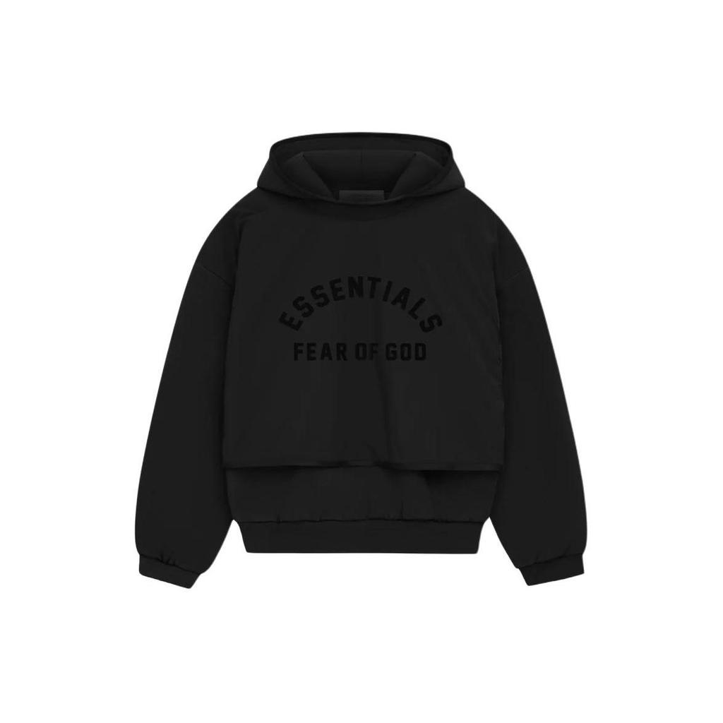 Fear of God Essentials SS24 Nylon Fleece Hoodie 'Jet Black' Unisex 202SP244324F