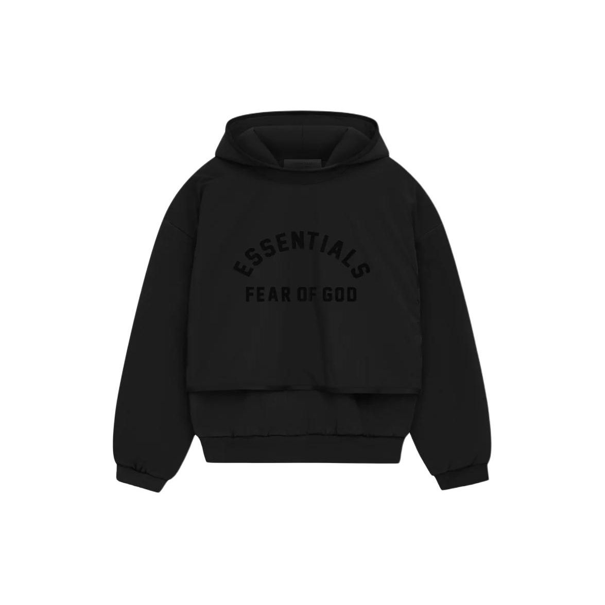 Fear of God Essentials SS24 Nylon Fleece Hoodie Jet Black Unisex 202SP244324F S