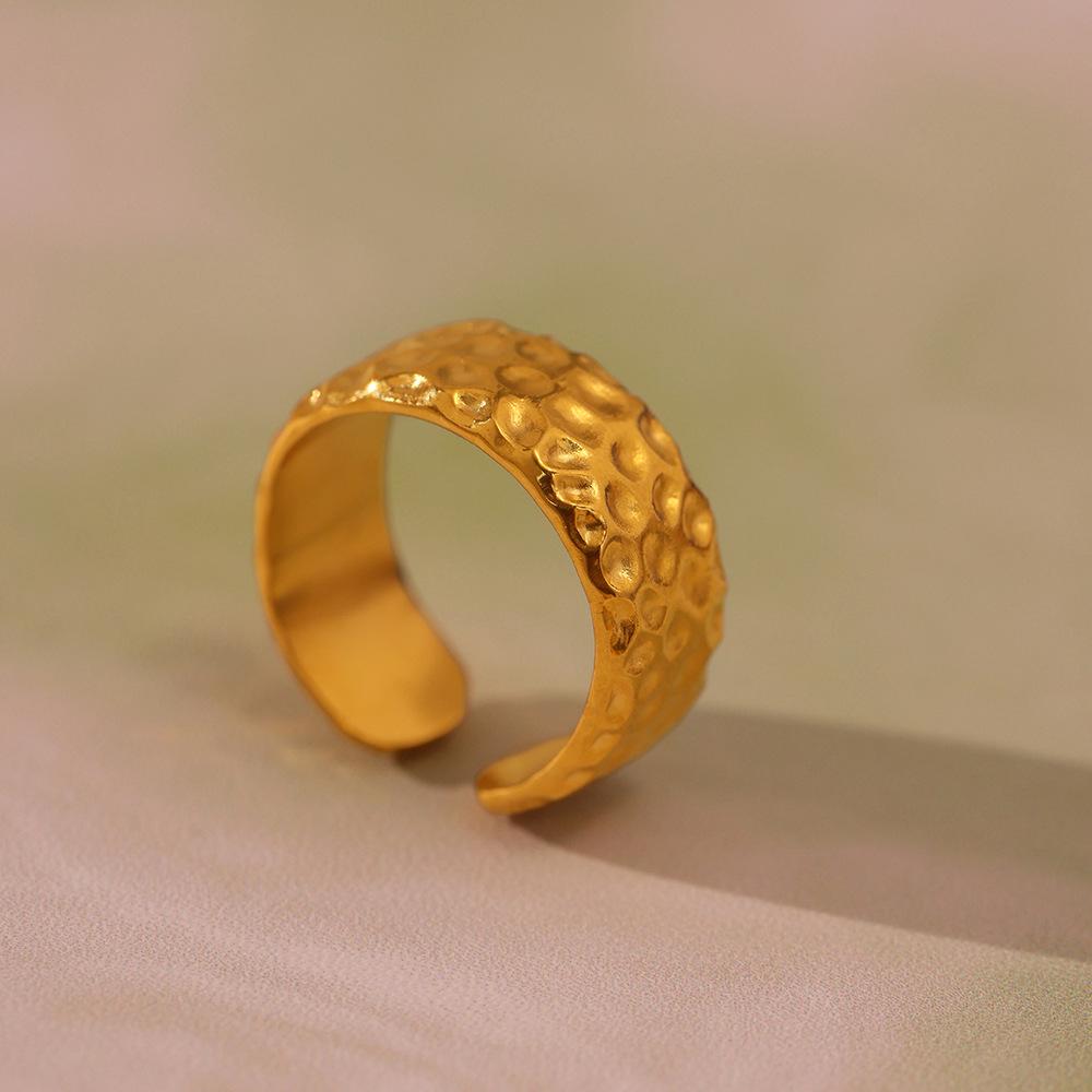 Minimalist Textured Open Ring - Cold Style Fashion Jewelry for Index Finger