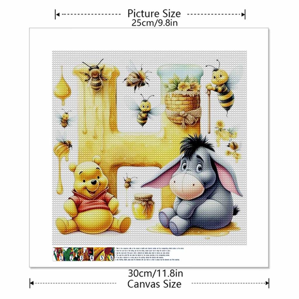 DIY Diamond Painting Round Diamond The Letters "H" In Vini and Eeyore Full Diamond Mosaic Home Decoration Painting Cross Stitch Kit