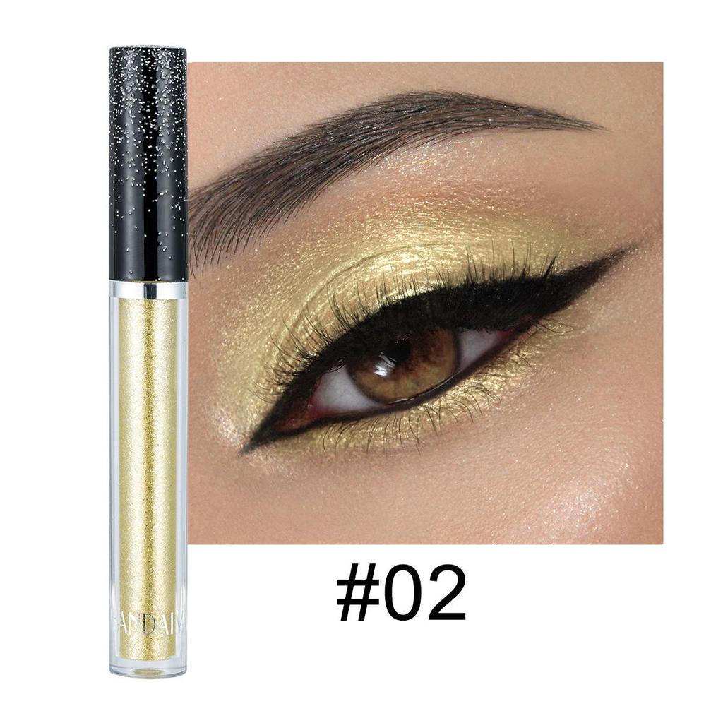 12 Farben Single Diamond Liquid Eye Shadow Psychedelic Pearl Shiny Eye Shadow Liegendes Seidenraupentränen-Make-up