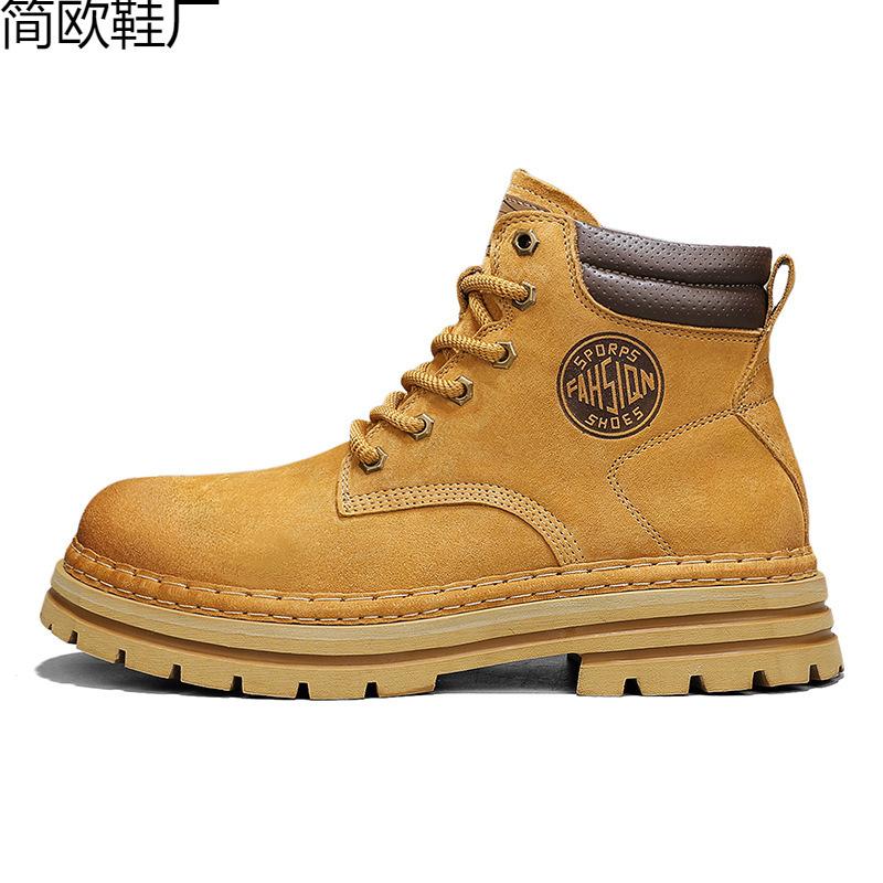 Rhubarb boots leather summer high top boots desert tooling short boots locomotive