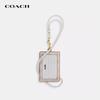 Coach Lanyard 6 Classic Logo Print PVC Leather Card Holder Women Card Holder Milk-Tea White CZ285-IMXDM