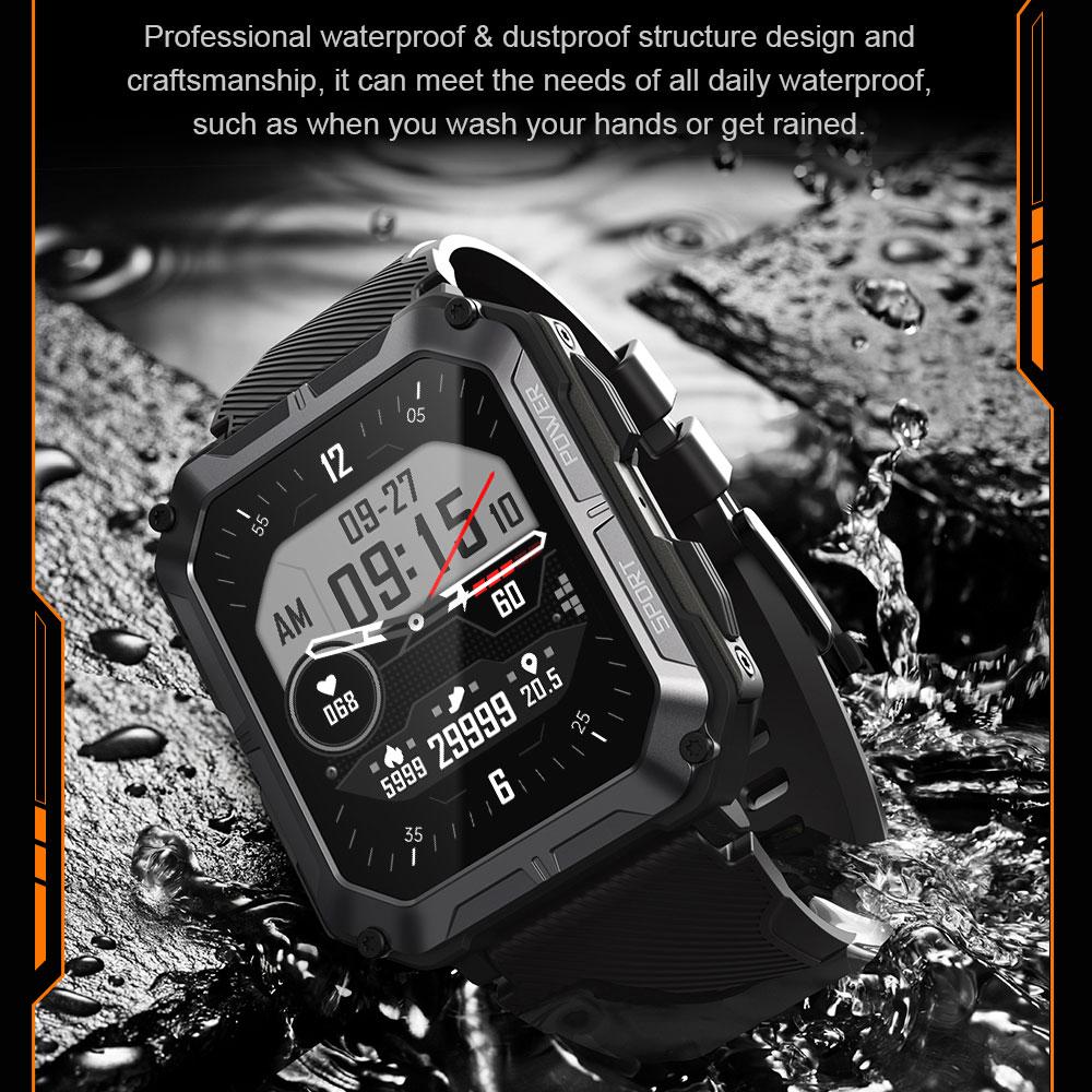 C20 PRO Smartwatch Mannen Bluetooth Bellen Buitensporten 1,83 inch Groot Scherm Spraakassistent Fitness C20Pro Smartwatch